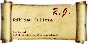 Ráday Julitta névjegykártya